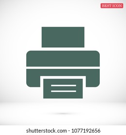 print icon, stock vector illustration flat design style