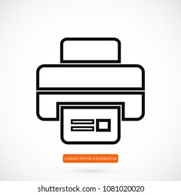 print icon, stock vector illustration flat design style