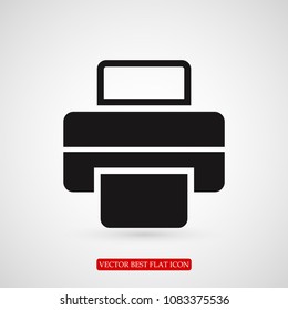 print icon, stock vector illustration flat design style