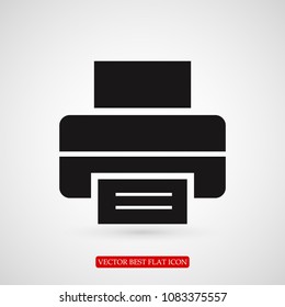 print icon, stock vector illustration flat design style
