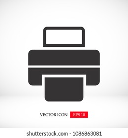 print icon, stock vector illustration flat design style