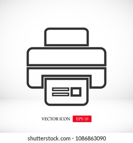 print icon, stock vector illustration flat design style