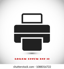 print icon, stock vector illustration flat design style
