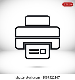 print icon, stock vector illustration flat design style