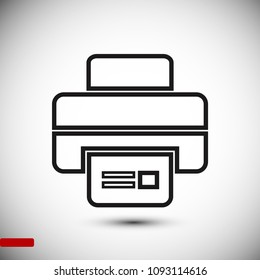 print icon, stock vector illustration flat design style