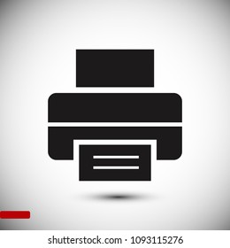 print icon, stock vector illustration flat design style