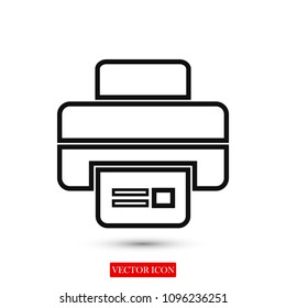 print icon, stock vector illustration flat design style