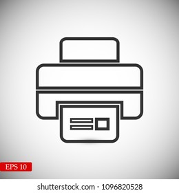 print icon, stock vector illustration flat design style