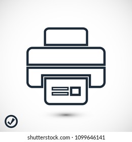 print icon, stock vector illustration flat design style