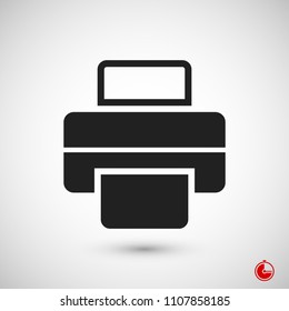 print icon, stock vector illustration flat design style