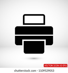 print icon, stock vector illustration flat design style