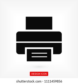 print icon, stock vector illustration flat design style
