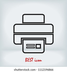 print icon, stock vector illustration flat design style