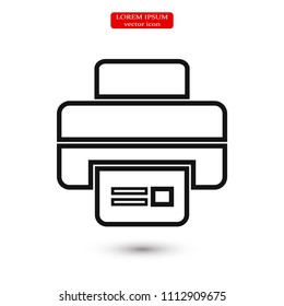 print icon, stock vector illustration flat design style