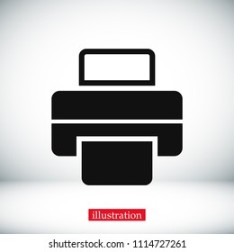 print icon, stock vector illustration flat design style