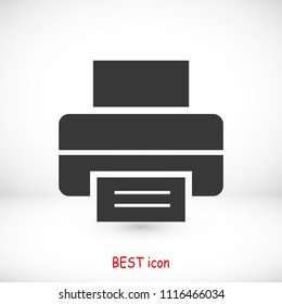 print icon, stock vector illustration flat design style
