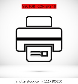 print icon, stock vector illustration flat design style