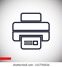 print icon, stock vector illustration flat design style