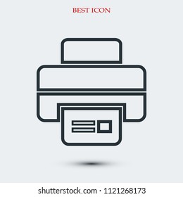 print icon, stock vector illustration flat design style