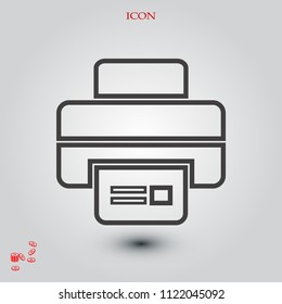 print icon, stock vector illustration flat design style