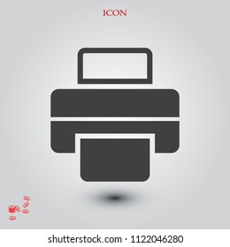print icon, stock vector illustration flat design style