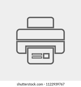 print icon, stock vector illustration flat design style
