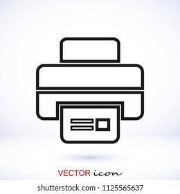 print icon, stock vector illustration flat design style