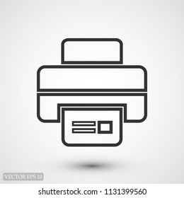 print icon, stock vector illustration flat design style