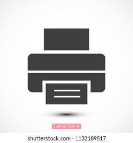 print icon, stock vector illustration flat design style