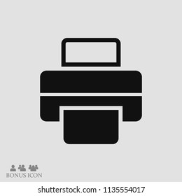 print icon, stock vector illustration flat design style