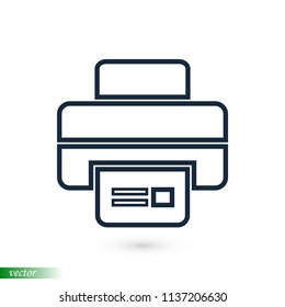 print icon, stock vector illustration flat design style