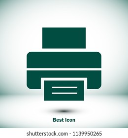 print icon, stock vector illustration flat design style