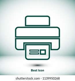 print icon, stock vector illustration flat design style