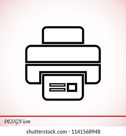 print icon, stock vector illustration flat design style