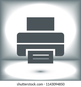 print icon, stock vector illustration flat design style