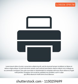 print icon, stock vector illustration flat design style