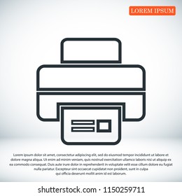 print icon, stock vector illustration flat design style