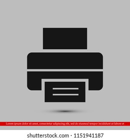 print icon, stock vector illustration flat design style

