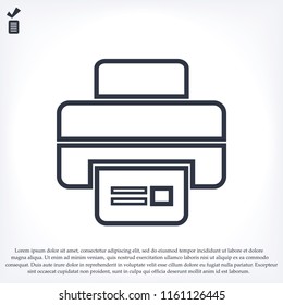 print icon, stock vector illustration flat design style