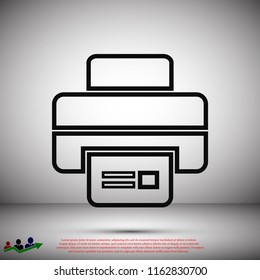 print icon, stock vector illustration flat design style