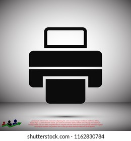 print icon, stock vector illustration flat design style