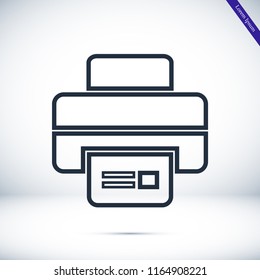 print icon, stock vector illustration flat design style