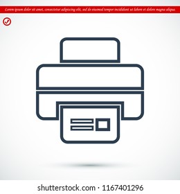 print icon, stock vector illustration flat design style