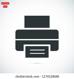 print icon, stock vector illustration flat design style