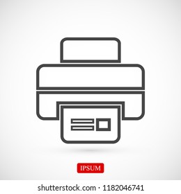 print icon, stock vector illustration flat design style