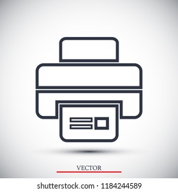 print icon, stock vector illustration flat design style
