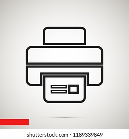 print icon, stock vector illustration flat design style