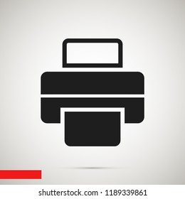 print icon, stock vector illustration flat design style