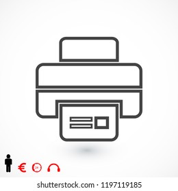 print icon, stock vector illustration flat design style