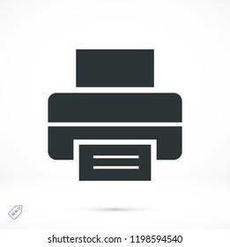 print icon, stock vector illustration flat design style